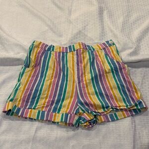 Collectif X ModCloth Ayana Rainbow Shorts SZ 16 Summer Spring Colorful rainbow